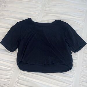 Black lululemon cropped ribbed oversized tshirt